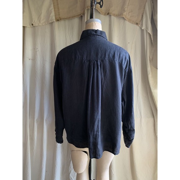 Deiji Studios Black Linen Button Down Size S/M - Picture 4 of 6